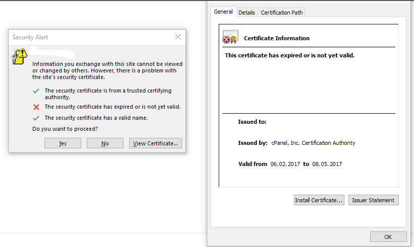 The security certificate has expired or is not yet valid - Microsoft Q&A