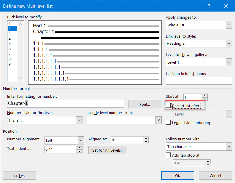 Word documents with Parts and Chapters - Microsoft Q&A