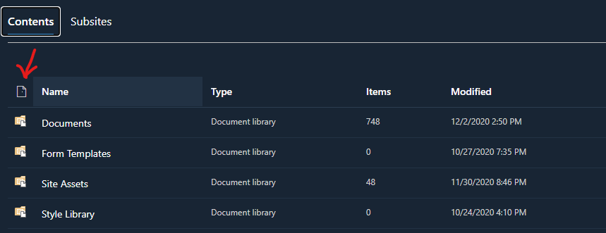 Type column missing - Microsoft Q&A