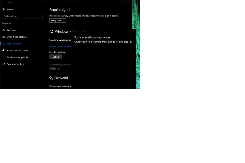 windows hello . can't setup . - Microsoft Q&A