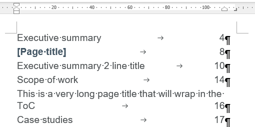 Right tab stop to the right of the right indent being ignored by ToC ...