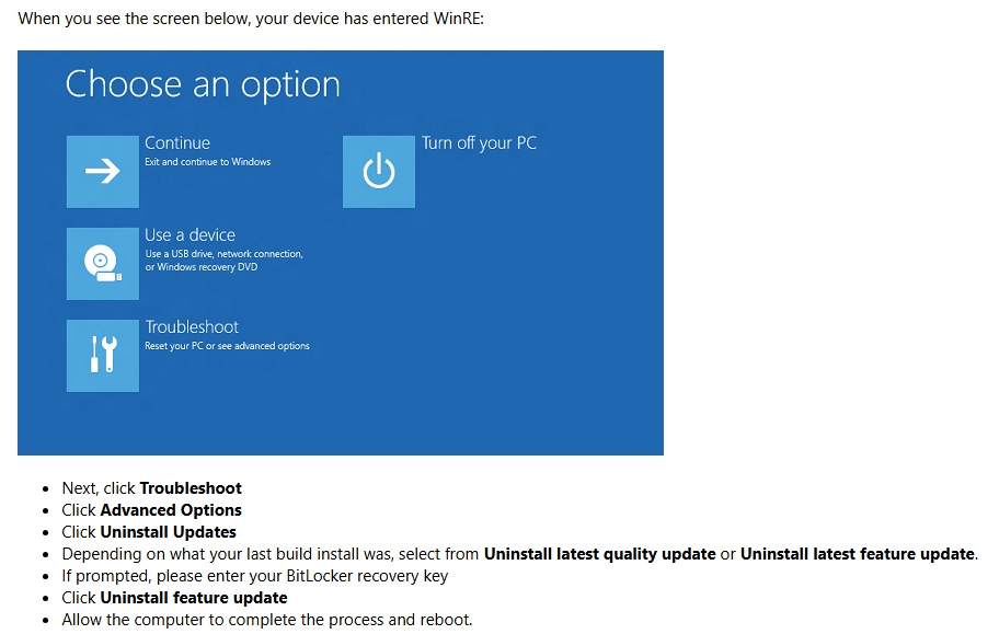 Updates done then restart failure won't power up - Microsoft Q&A