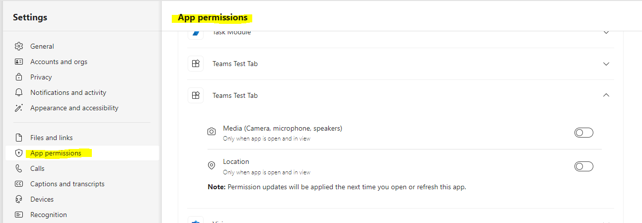 Can't see app permissions on the new Teams - Microsoft Q&A