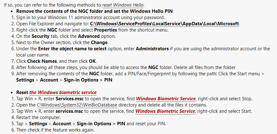Windows Hello Fingerprint doesn't work on Microsoft account but works ...