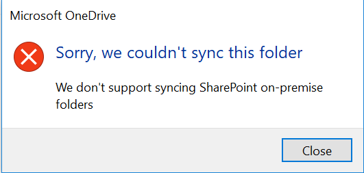 OneDrive For Business won't sync 
