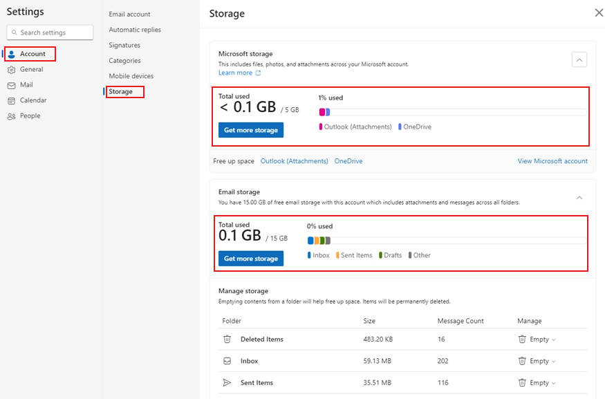 Enough storage but can’t receive emails - Microsoft Q&A
