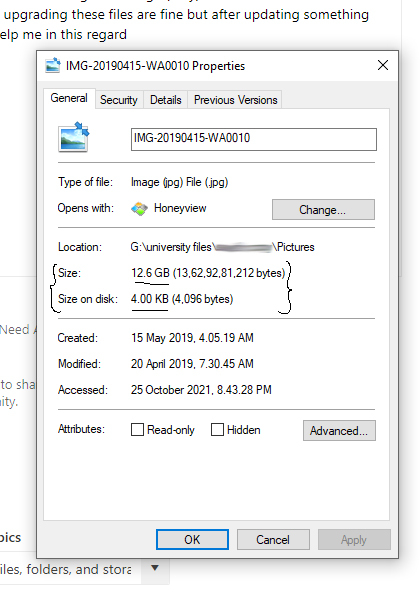 Increase in file size after updating windows 10 PC - Microsoft Q&A