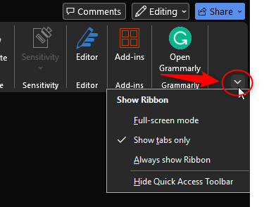 How to collapse ribbons in Outlook and other MS 365 software ...
