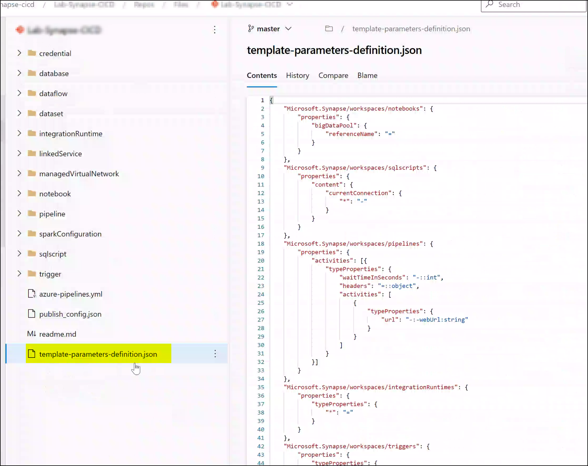 Synapse vs devops discrepancy with authorization field in odata