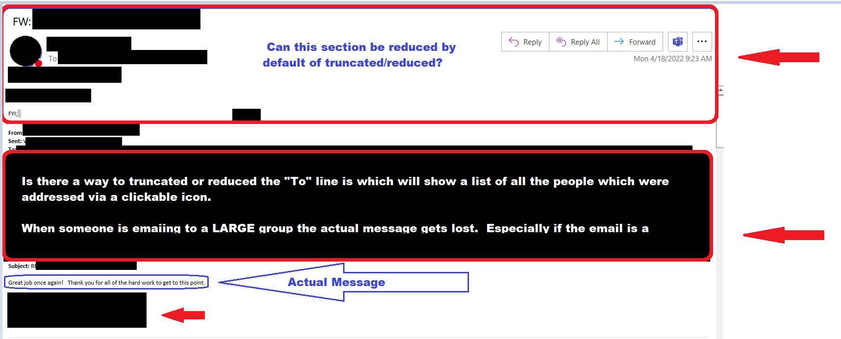 MS Office: How to minimize or truncate sections of email headers so you ...