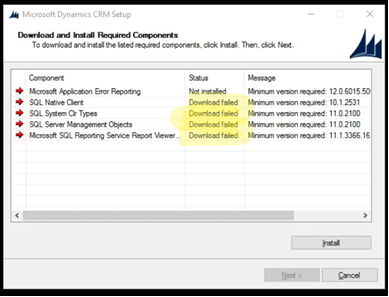 We are facing issue to download updates for Dynamics installer while ...