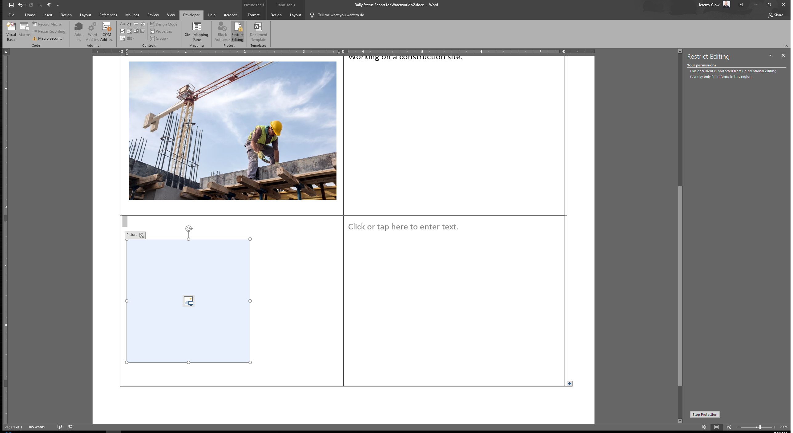 Repeating Section Content Control not maintaining Picture Content ...