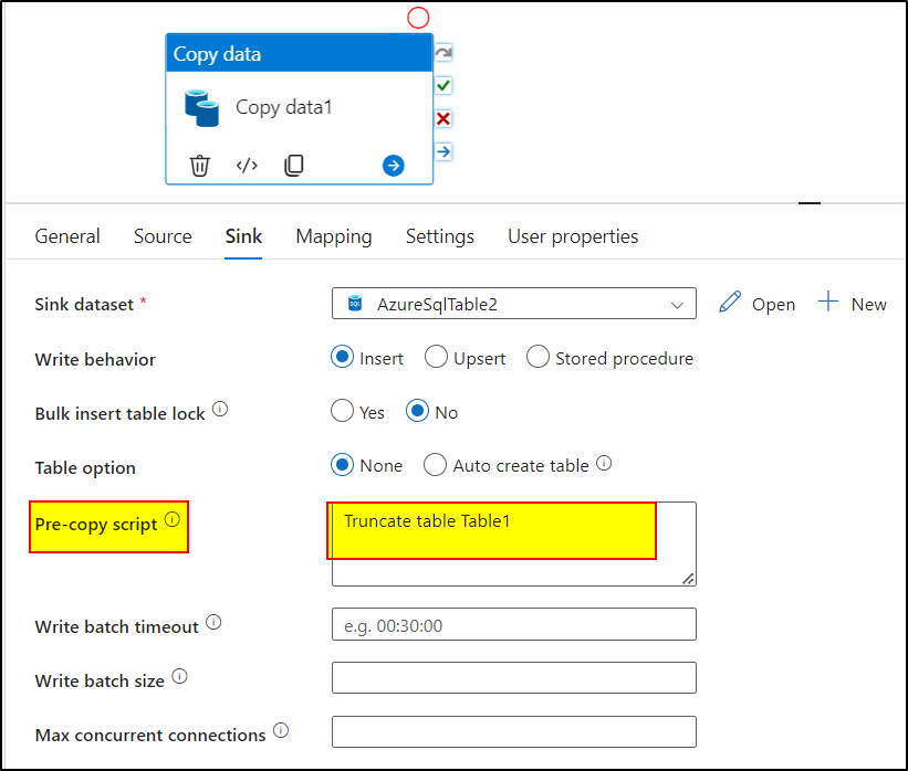 Borrar Registros antes de ejecutar Copy Data en Azure? - Microsoft Q&A