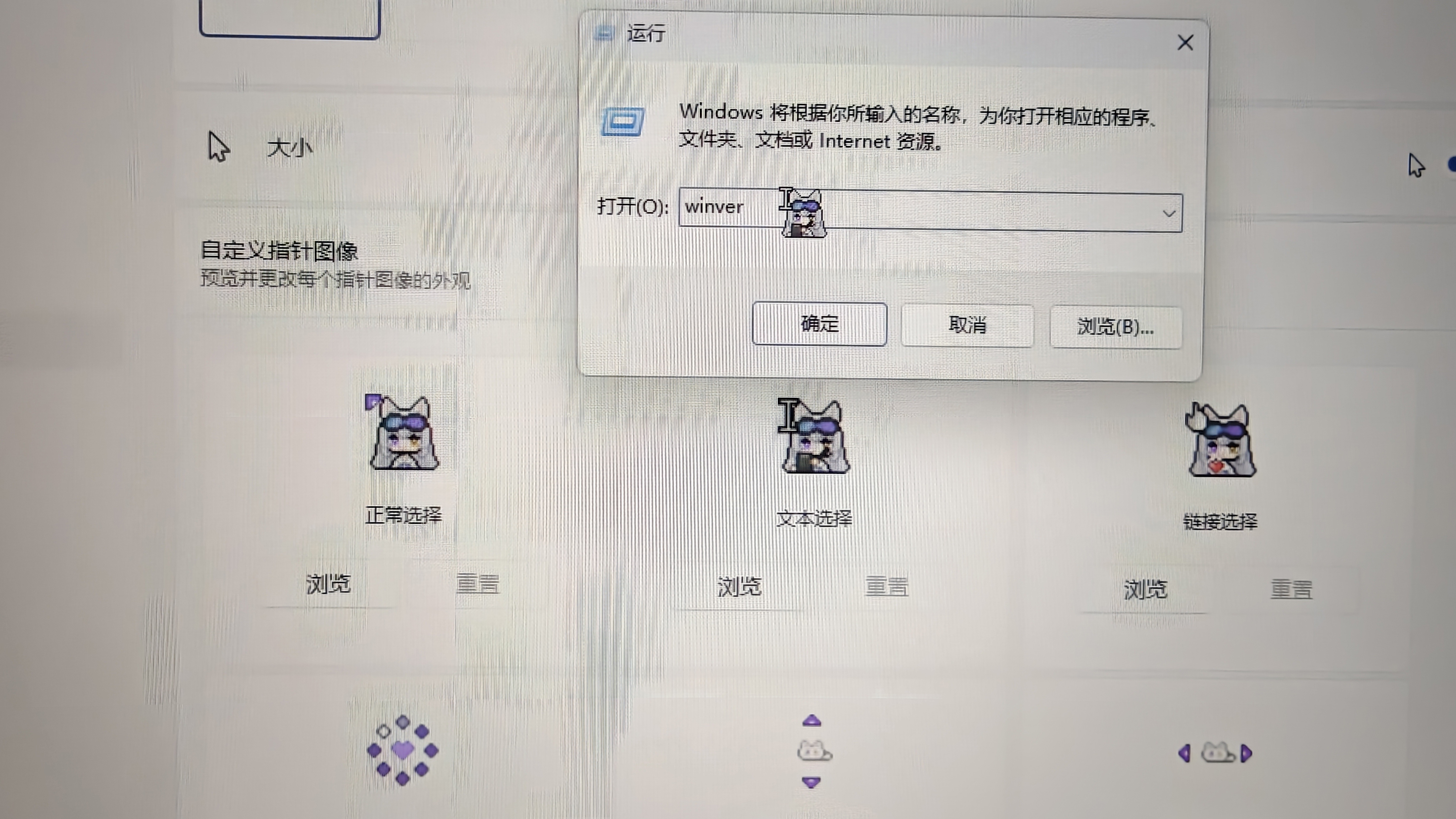 其他分类（例如文本选择）鼠标指针显示