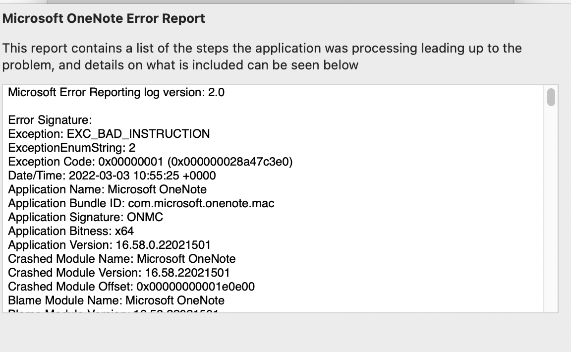 VERY URGENT OneNote error shown when trying to open please help ...