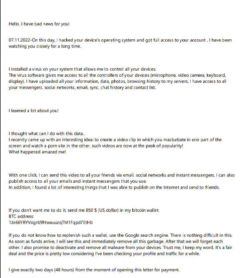 Is this a scam email or does this person really have access to such ...