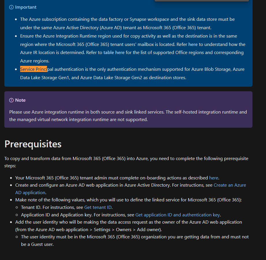 How to bult a pipline between Intranet(Office365) and Data factory ...