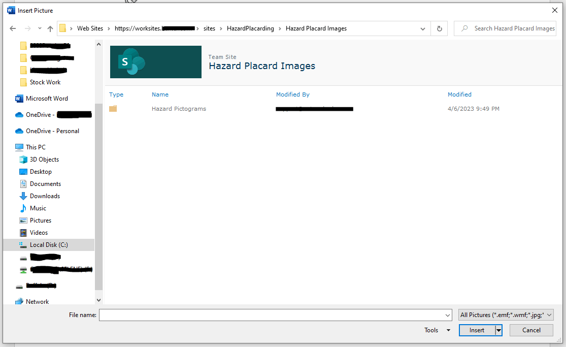 Unable to change view when choosing a SharePoint document library from ...