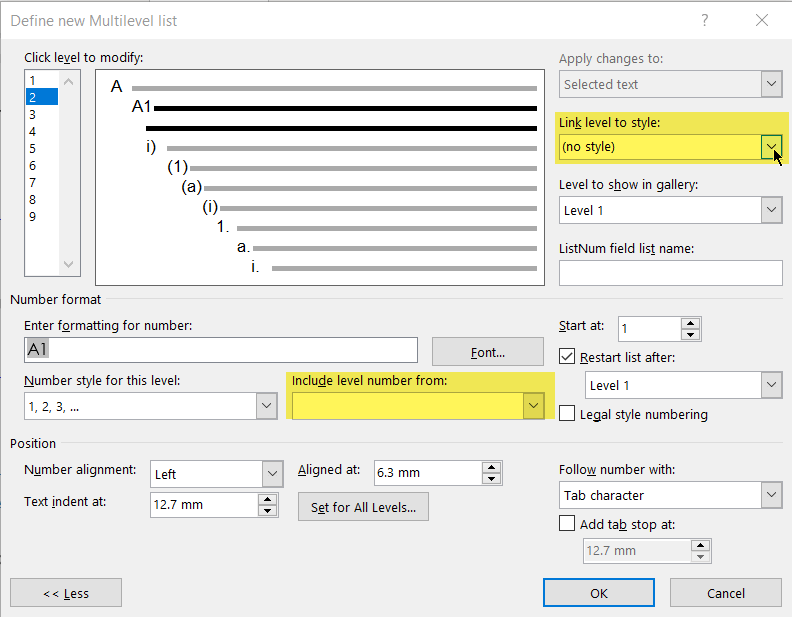 Alphanumeric list in MS Word - Microsoft Q&A