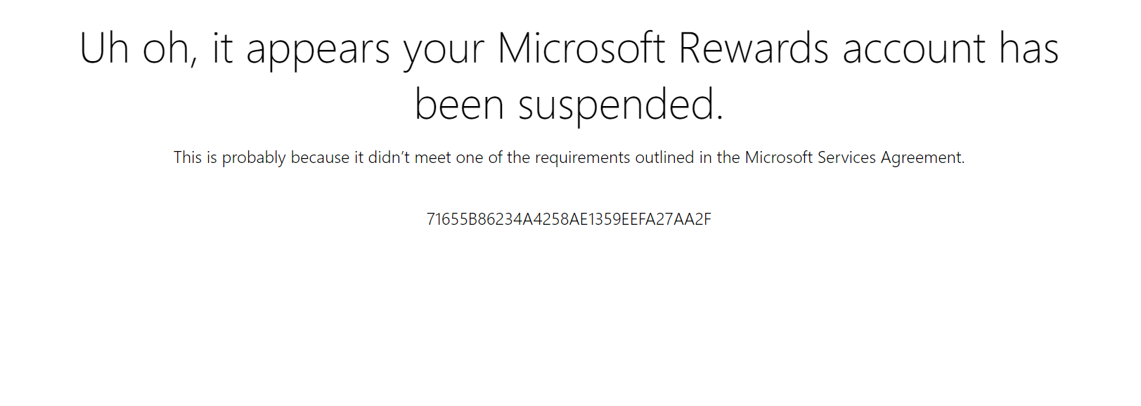 Microsoft Rewards account has been suspended - Microsoft Q&A