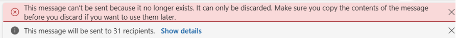 Message cannot be sent