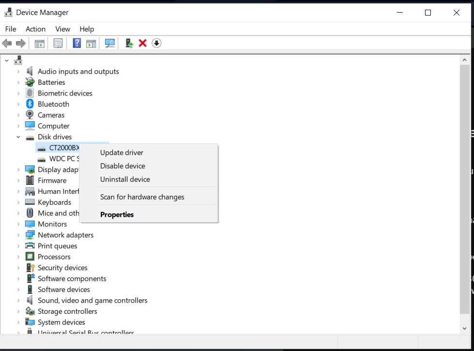 Blue question mark on new SSD drive and can not find "Assign Drive ...