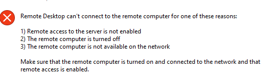 error connecting to vm