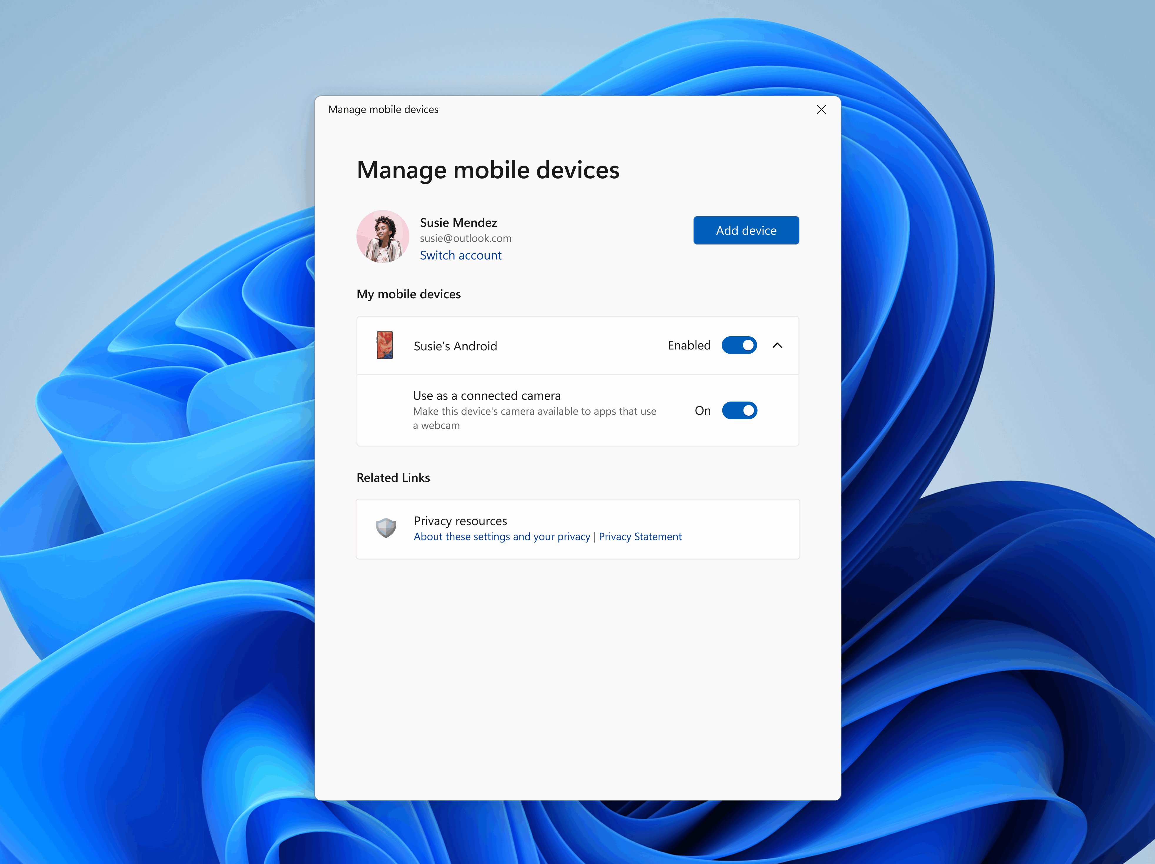 Integrated Camera vs. Phone Camera due to linked to windows - Microsoft Q&A