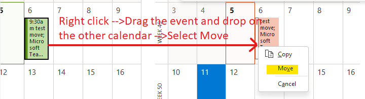 How to move events I was invited to to other calendar I created ...