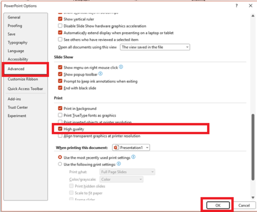 PowerPoint not printing shadow effect - Microsoft Q&A