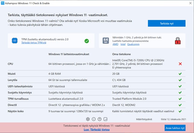 Compatibility test result first