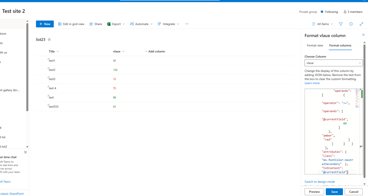 SharePoint Online list column color Formatting - Microsoft Q&A