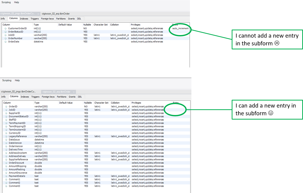 Linked tables from MySQL server and forms with embedded subforms ...