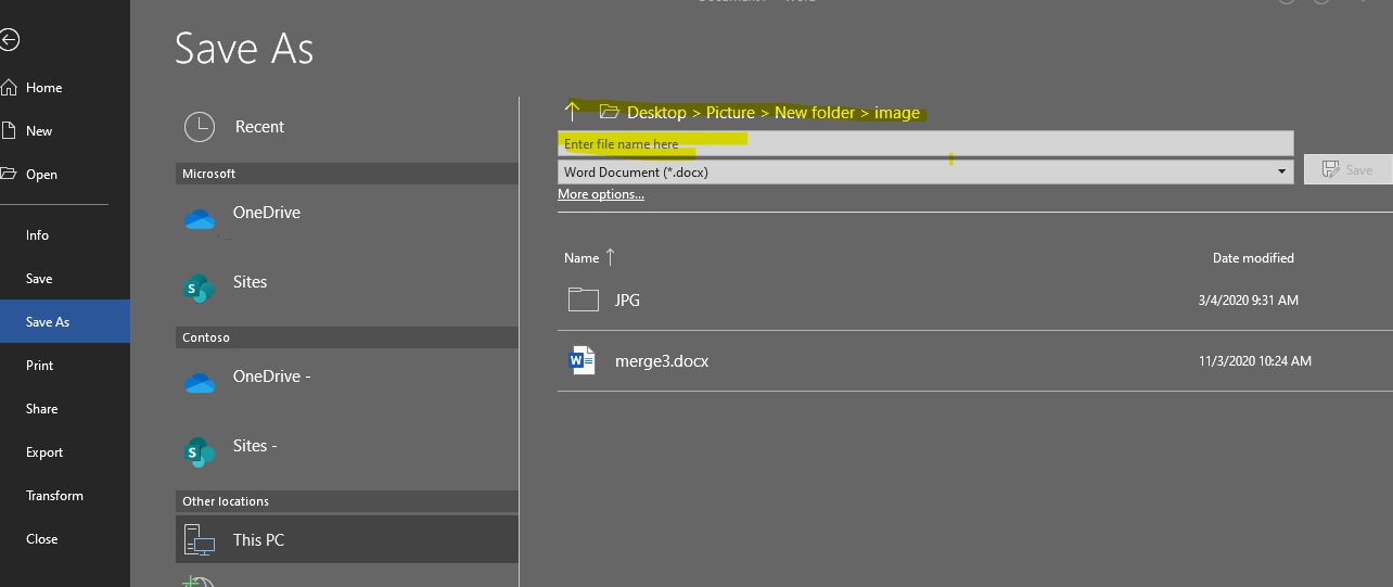 SAVE AS suggests the name of already existing document - Microsoft Q&A