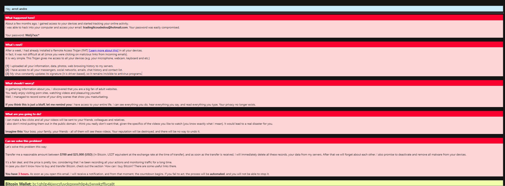 outlook message trojan