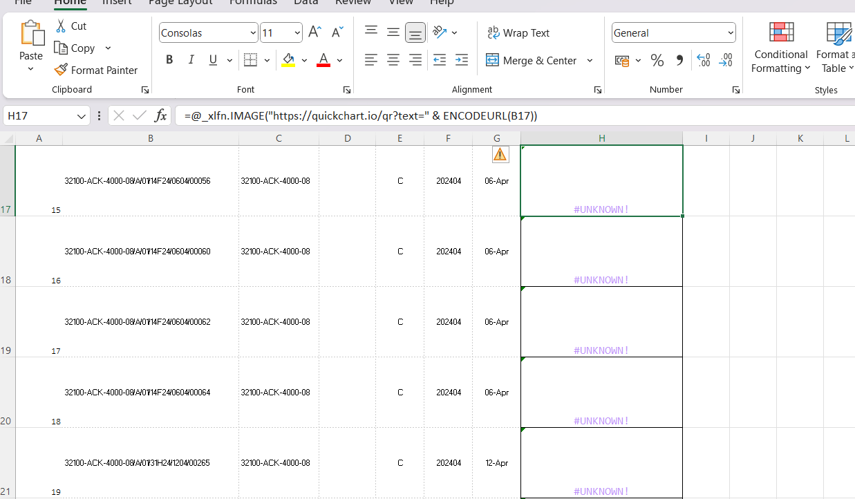 suddenly image barcode formula suddenly not working in excel ...