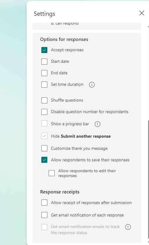 Microsoft Forms Options is missing - Microsoft Q&A