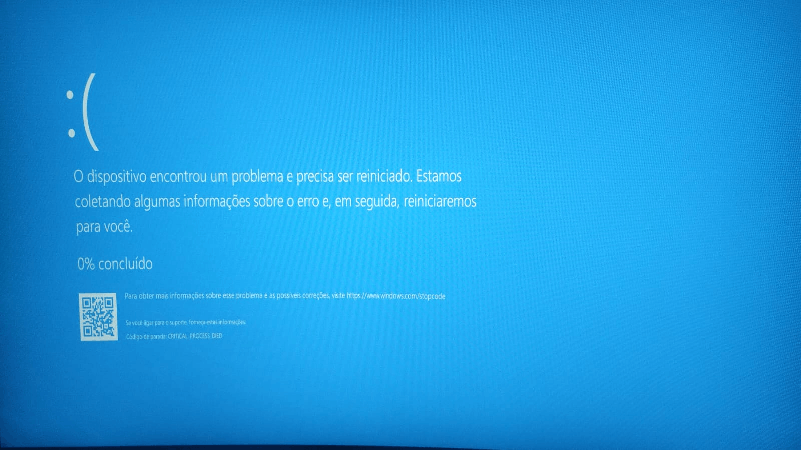 Tela azul - Microsoft Q&A