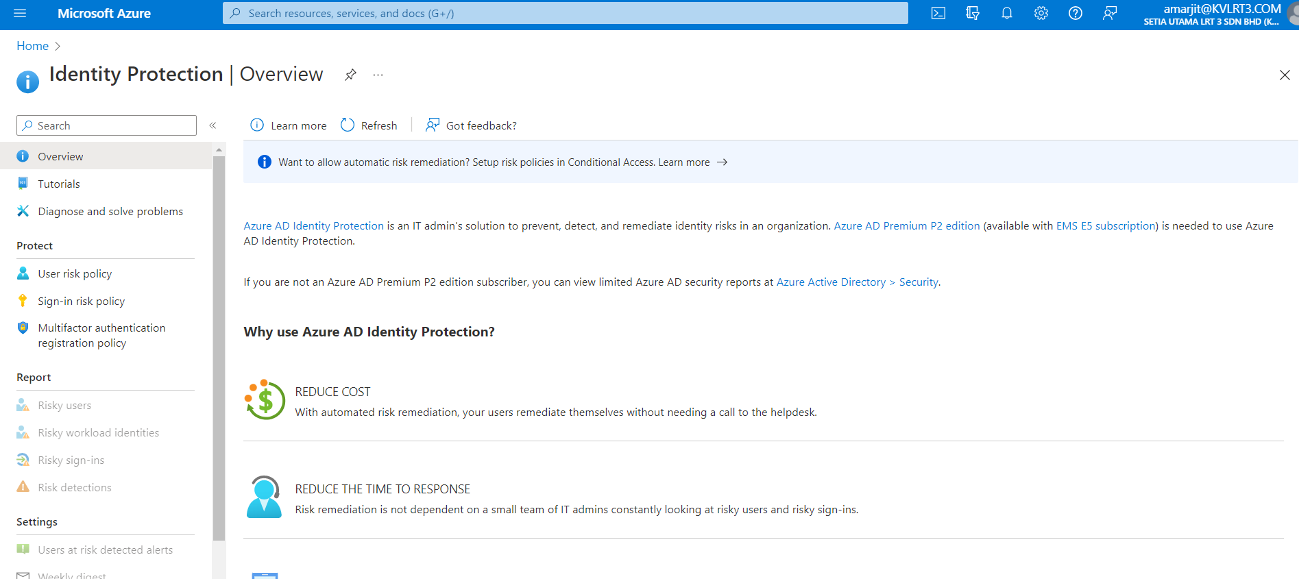 My account not able to troubleshoot Microsoft Azure as most item are ...