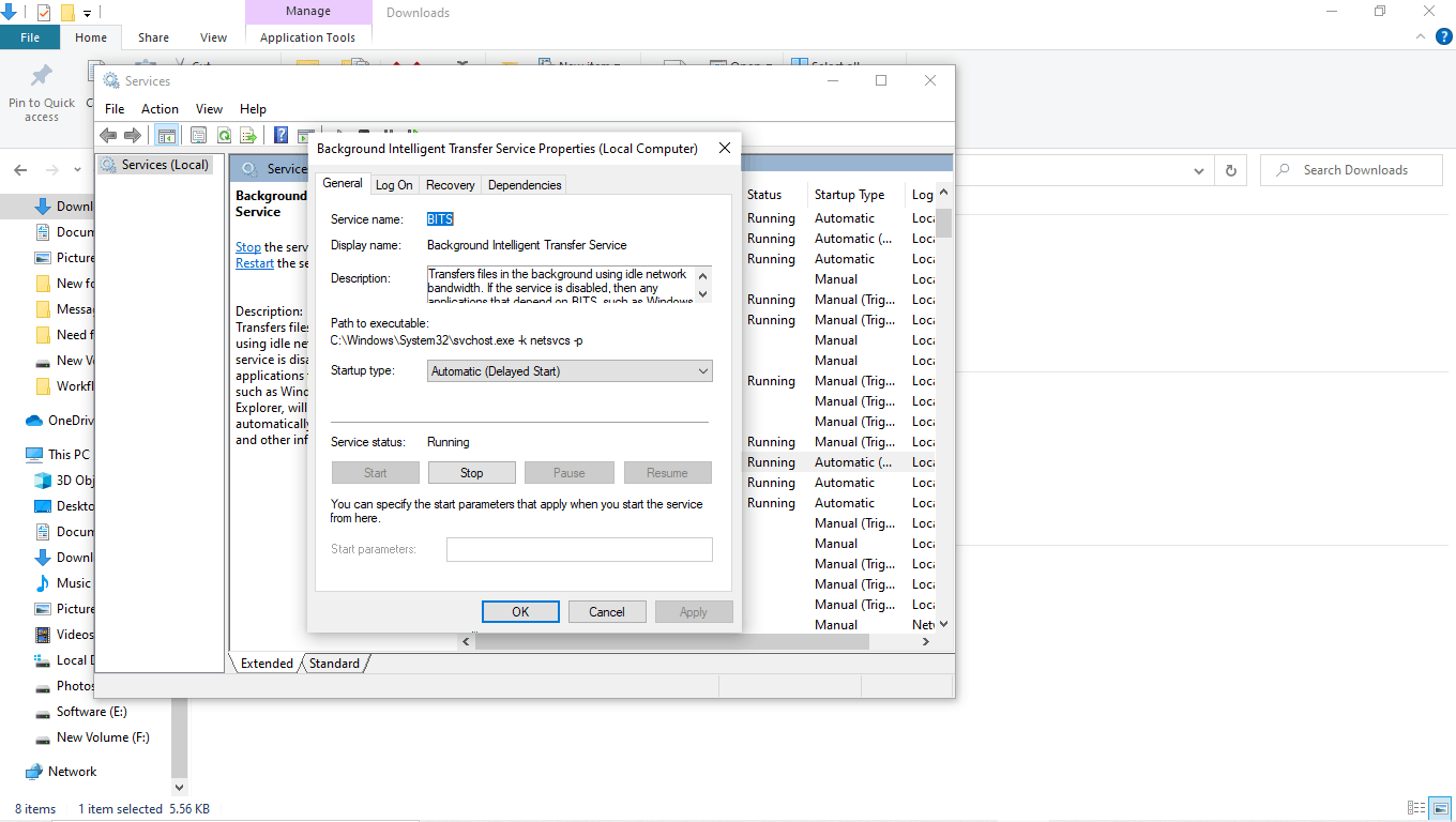 Couldnt update the windows 10 current version 20h2. error code 1058 ...