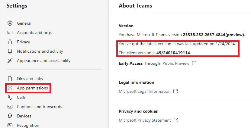 Can't see app permissions on the new Teams - Microsoft Q&A