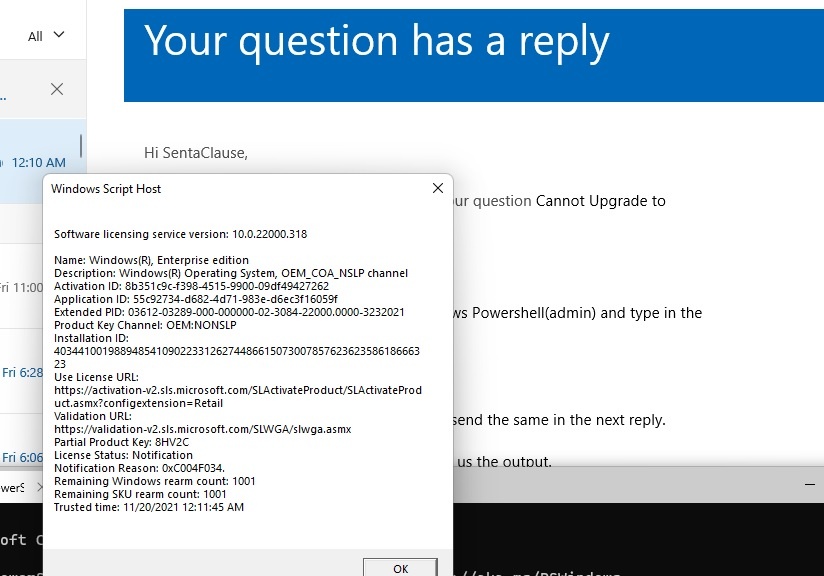 Cannot Upgrade to Windows 11 Pro - Microsoft Q&A