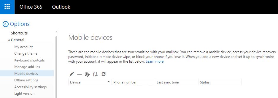 Iphone with Outlook App Doesn't Appear in Outlook 365 Mobile Device Tab ...