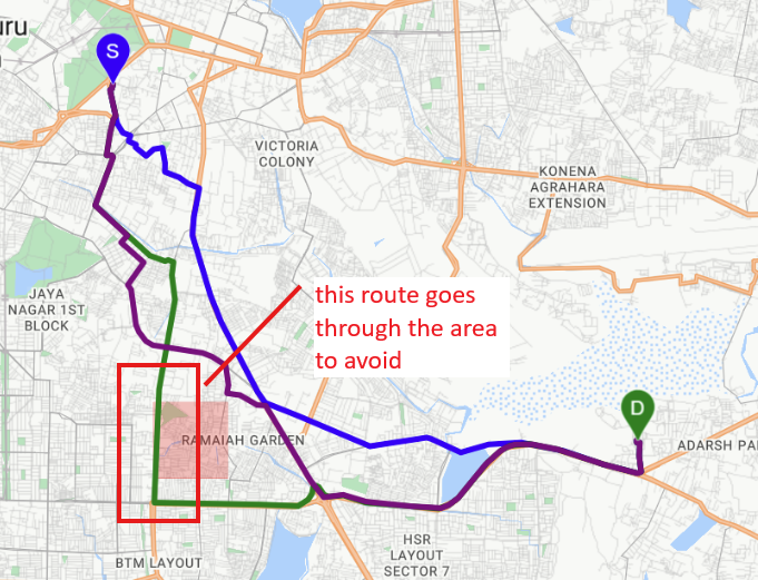 Pedestrial Route with avoidAreas over only pathway problem - Microsoft Q&A
