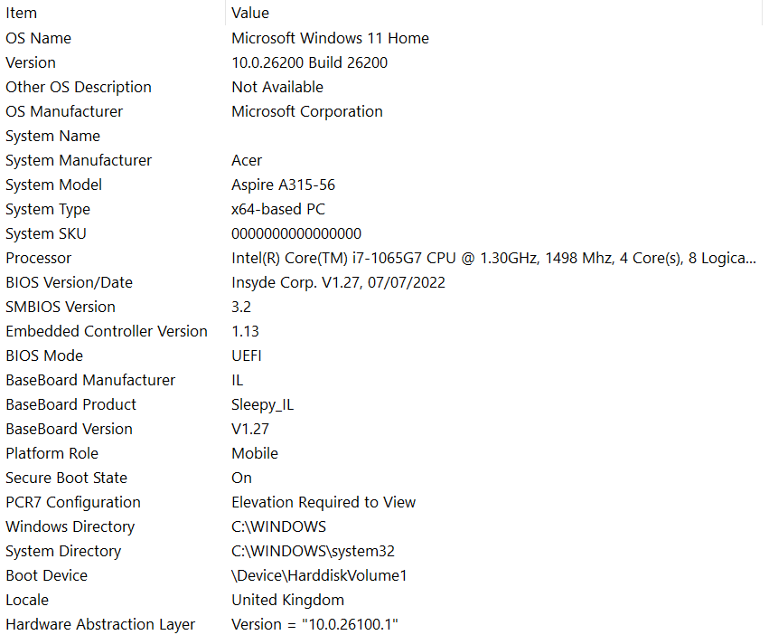 Secure boot enabled, hardware firmware limitation however - Microsoft Q&A