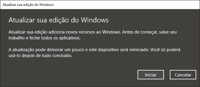 Problema ao fazer upgrade Windows 10 Home Single Language para