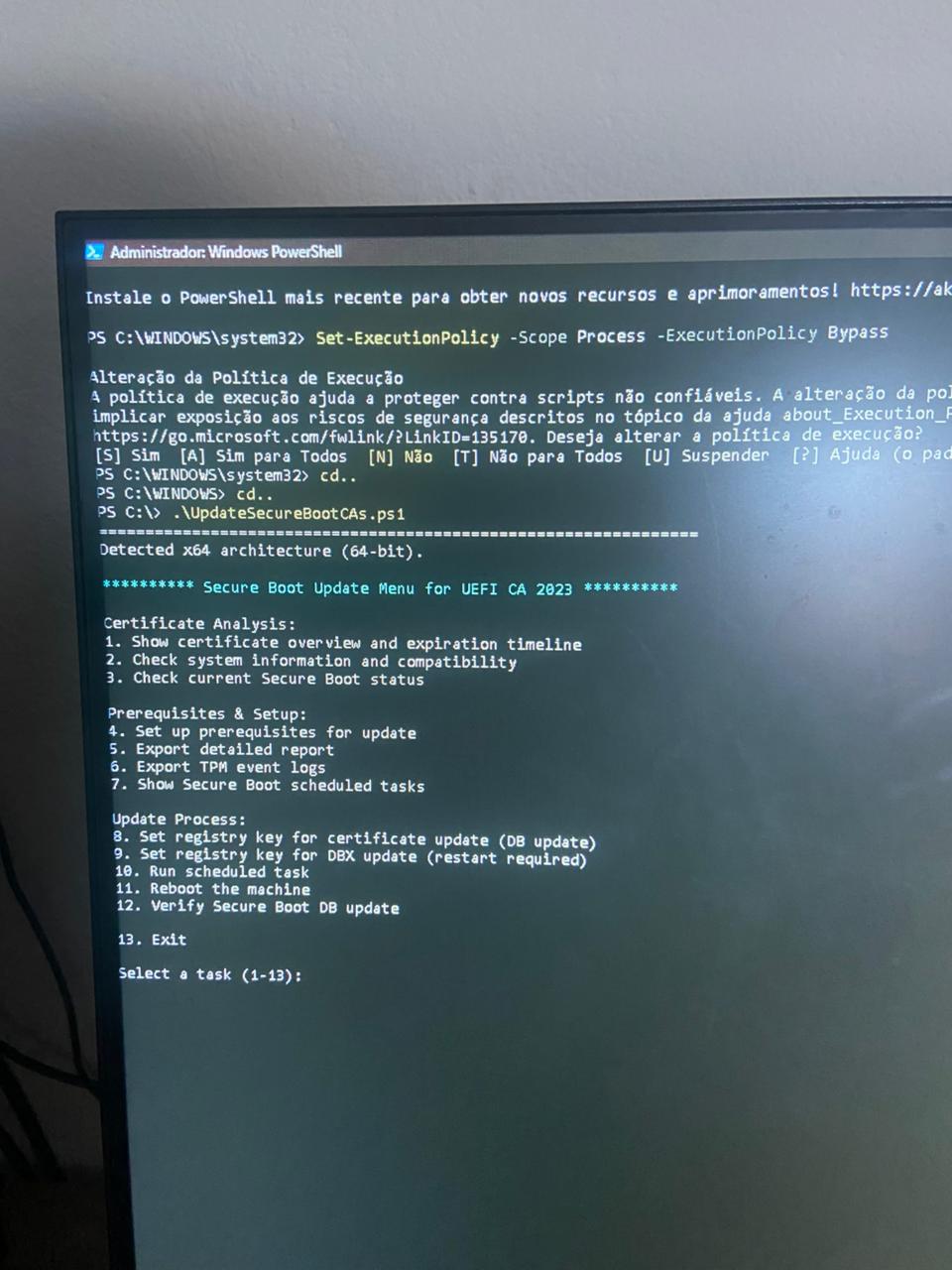 erro secure boot violetion - Microsoft Q&A