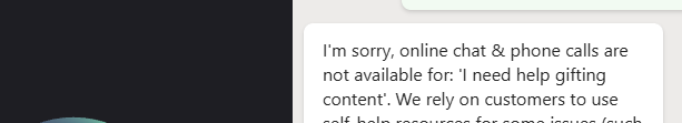 ai saying there is no support