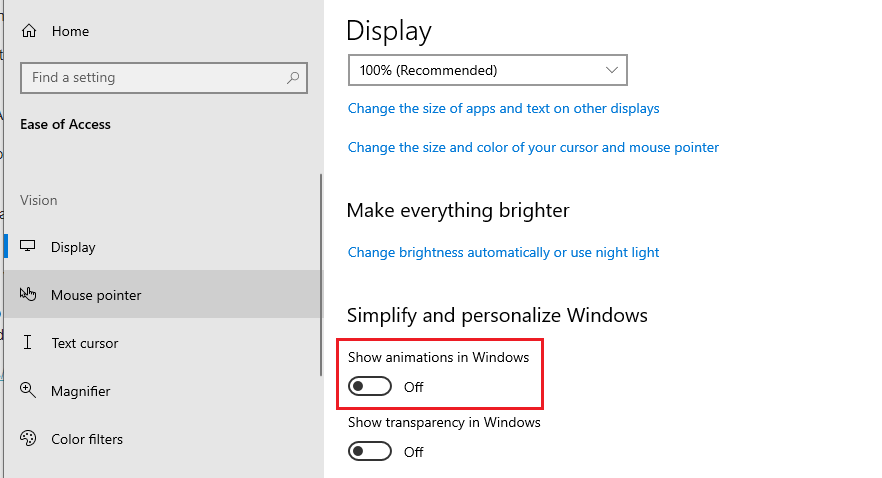 Registry key to turn on 