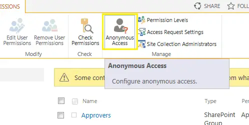Anonymous access in SharePoint 2013